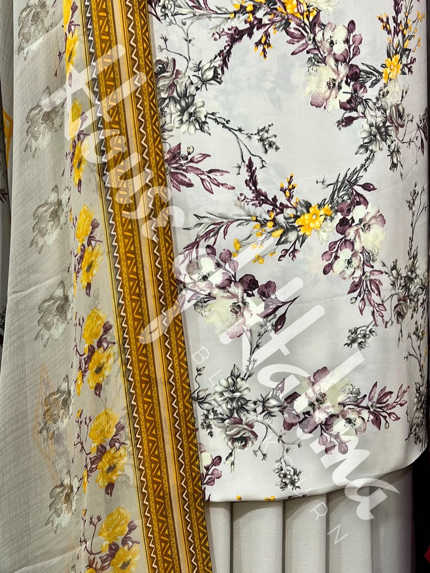 French crepe print 3pcs