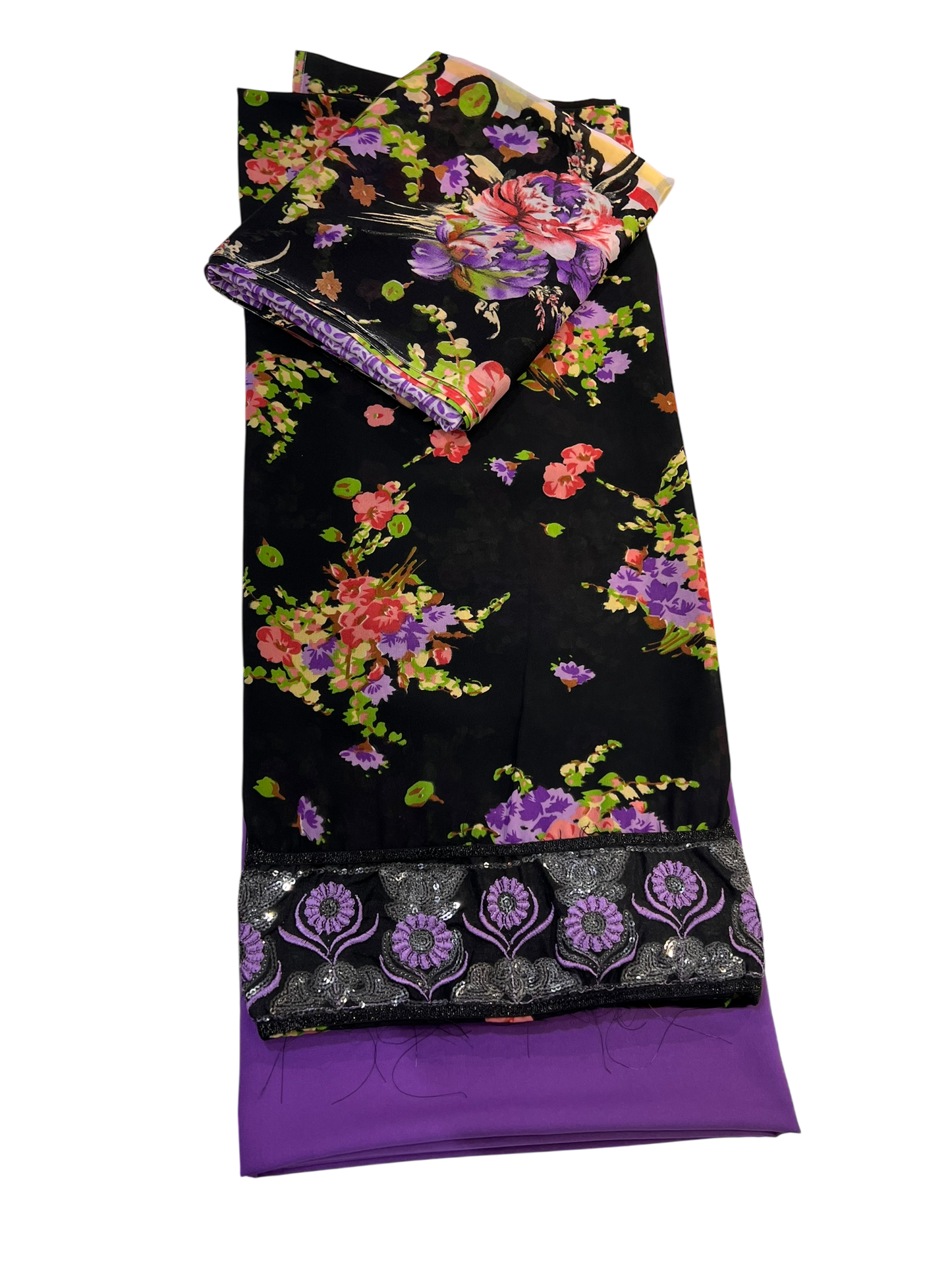 Embroidered georgettes 3pcs