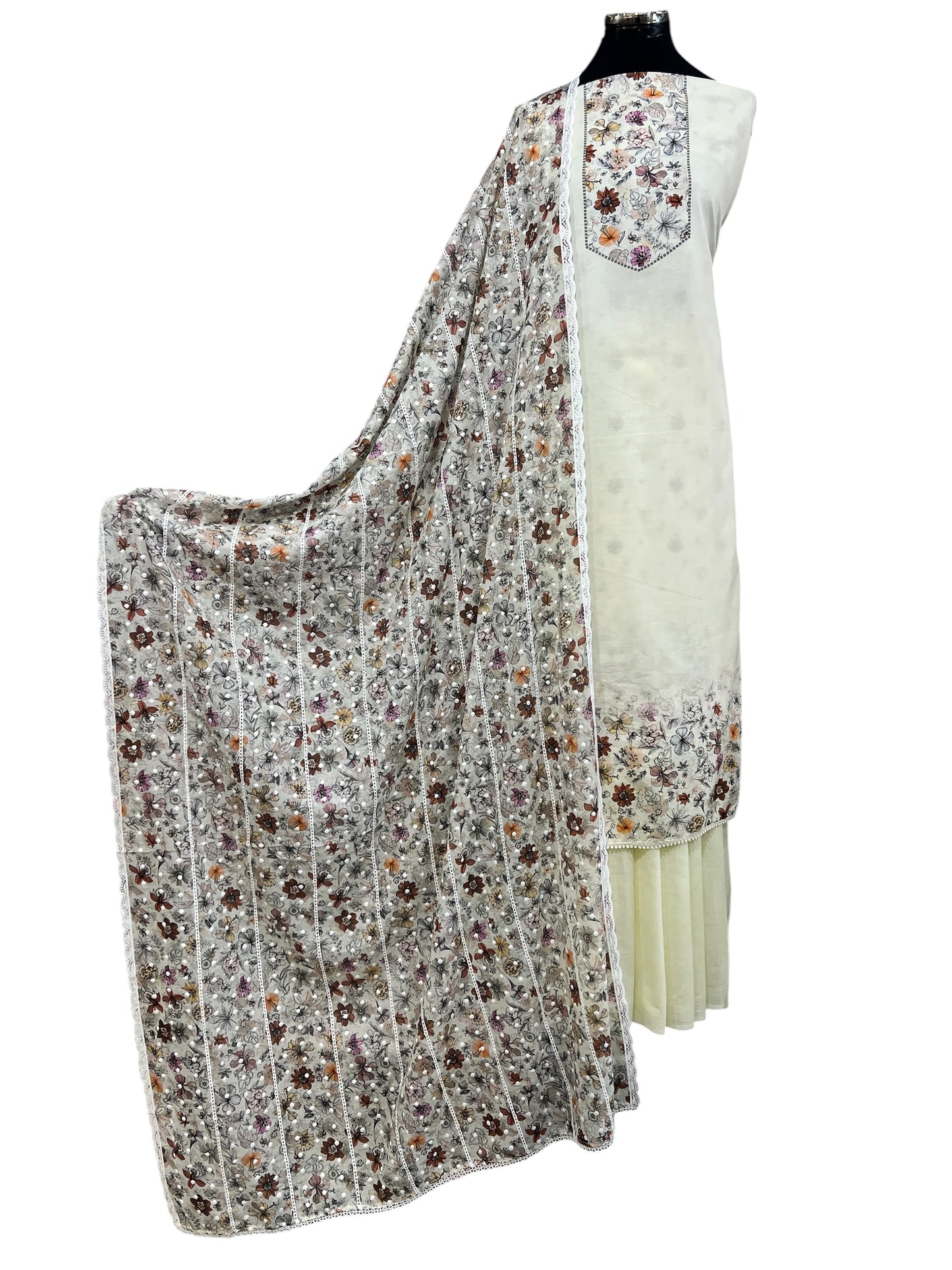 Embroidered cotton slub 3pcs