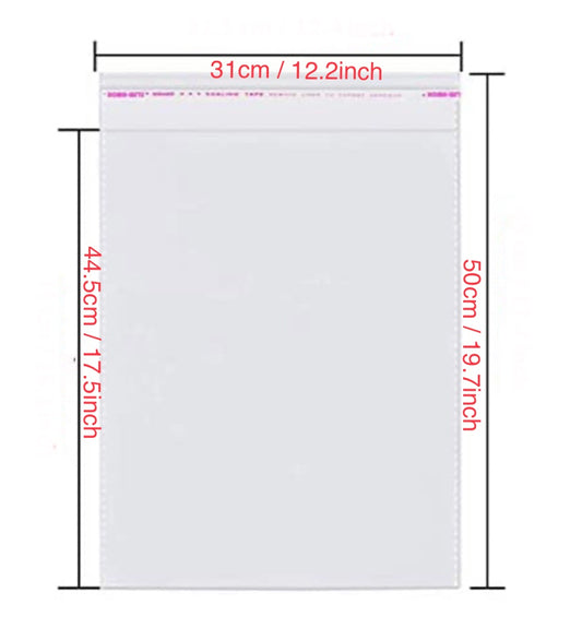 Suit packing bags (clear cellophane)