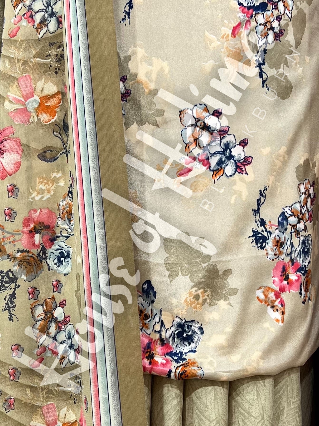 French crepe print 3pcs