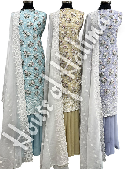 Chikankari cottons 3pcs