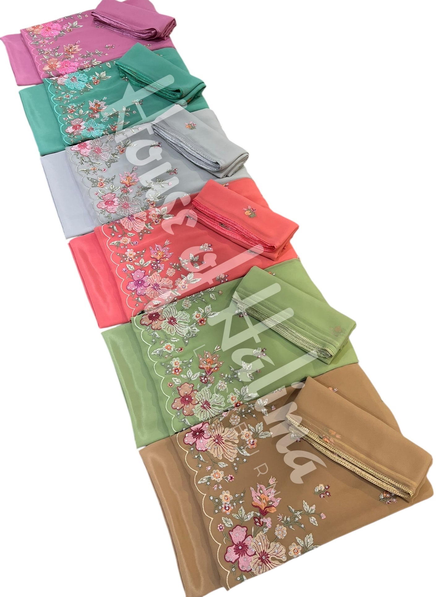 Embroidered georgettes 4pcs (9967)