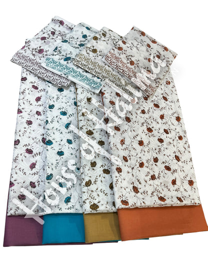 Embroidered cotton lawn 3pcs