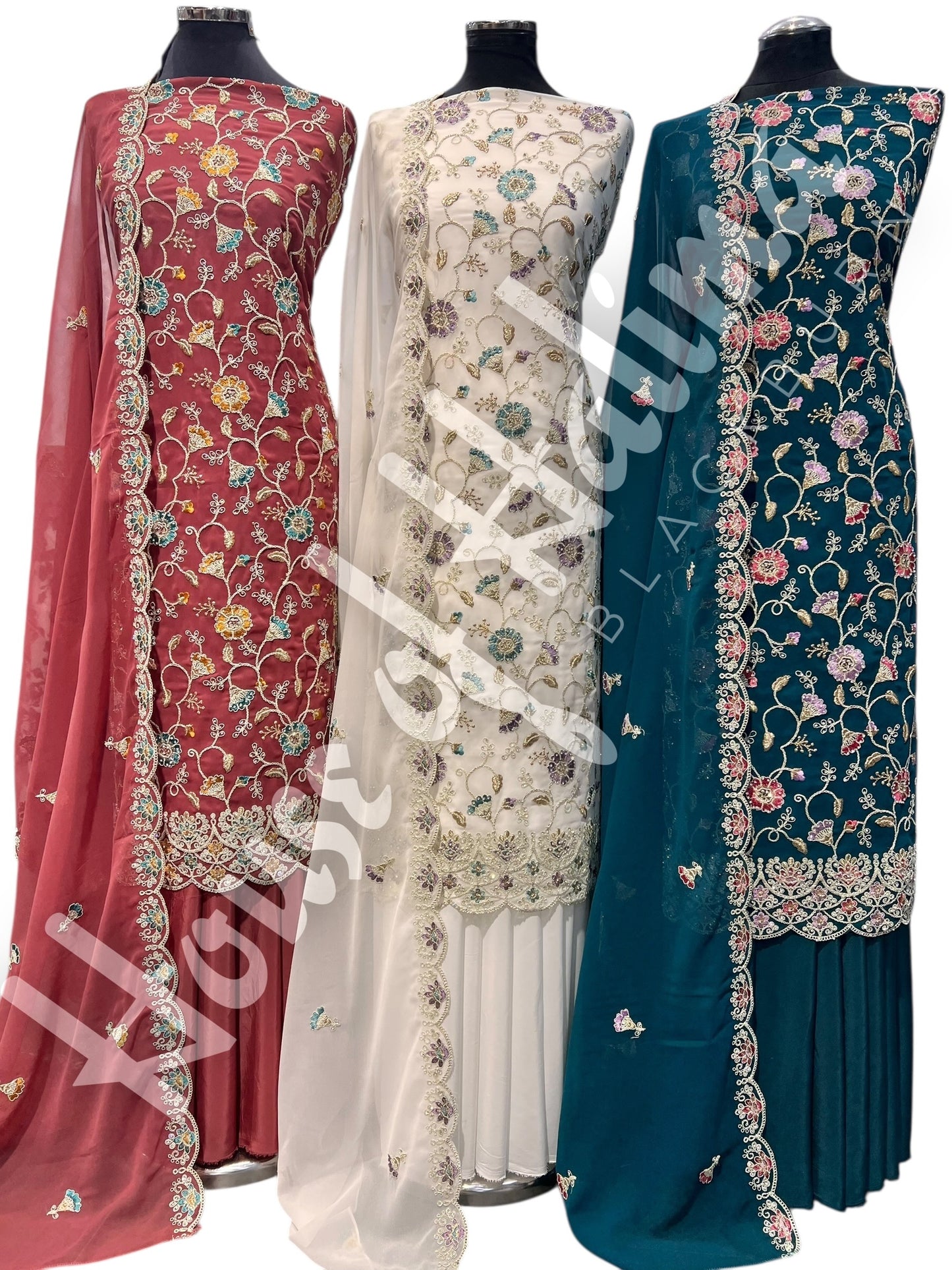 Partywear georgettes 4pcs