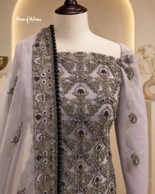 Embroidered Net 4 Piece Asian Occasionwear Suit