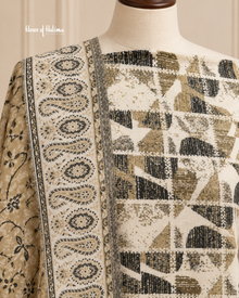 3 Piece Unstitched Alpine Winter Suit – Printed Kameez, Trouser & Woven Shawl | 3 Designs
