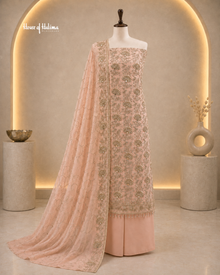 Gold Embellished Georgette 4 Piece Asian Occasionwear Suit