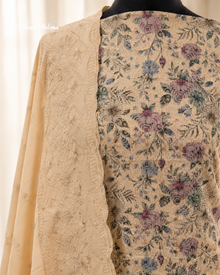 Schiffli Embroidered Alpine 3 Piece Asian Suit