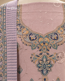 Alpine 3-Piece Floral Embroidered Unstitched Suit with Printed Shawl
