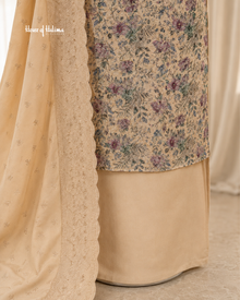 Schiffli Embroidered Alpine 3 Piece Asian Suit