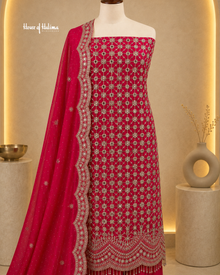 Gold Embellished Georgette 4 Piece Asian Occasionwear Suit