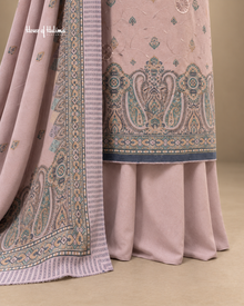 Alpine 3-Piece Floral Embroidered Unstitched Suit with Printed Shawl