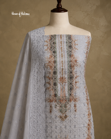 Schiffli Embroidered Alpine 3 Piece Asian Suit (1175)