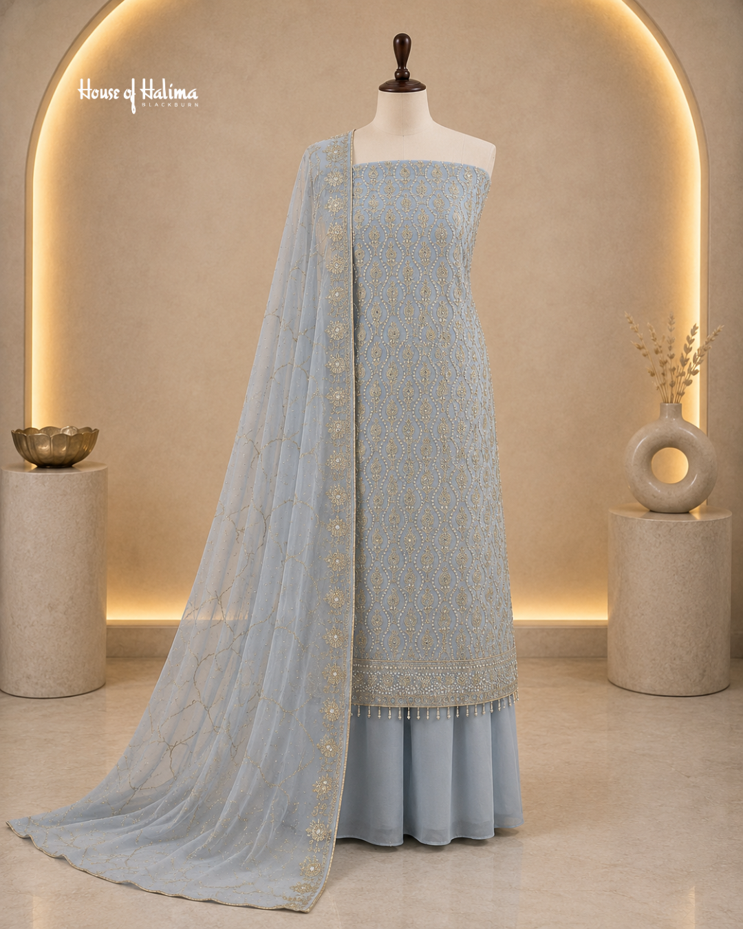 Embellished Georgette 4 Piece Asian Occasionwear Suit
