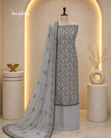 Embroidered Net 4 Piece Asian Occasionwear Suit