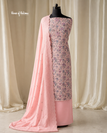 Schiffli Embroidered Alpine 3 Piece Asian Suit
