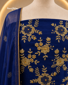 Gold Embroidered Georgette 4 Piece Asian Occasionwear Suit
