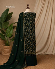 Embroidered Raw Silk 4 Piece Asian Occasionwear Suit