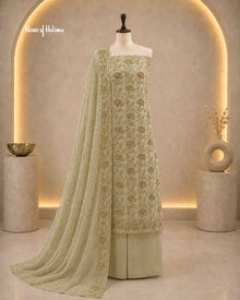 Gold Embellished Georgette 4 Piece Asian Occasionwear Suit