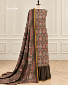 Floral Alpine 3 Piece Suit with Burnout Printed Shawl