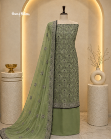 Embroidered Net 4 Piece Asian Occasionwear Suit