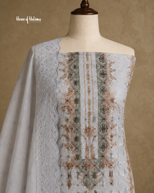 Schiffli Embroidered Alpine 3 Piece Asian Suit (1175)
