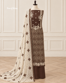 Viscose (Lilan) 3 Piece Suit with Chikankari Chiffon Dupatta