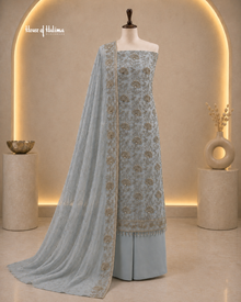 Gold Embellished Georgette 4 Piece Asian Occasionwear Suit