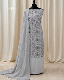 Schiffli Embroidered Alpine 3 Piece Asian Suit
