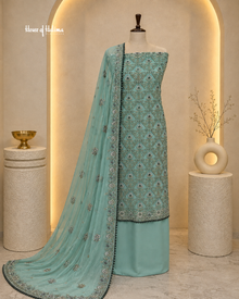 Embroidered Net 4 Piece Asian Occasionwear Suit