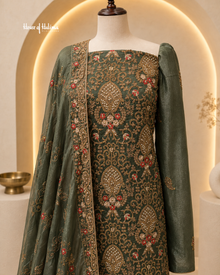 Embellished Shisha Silk 4 Piece Asian Occasionwear Suit