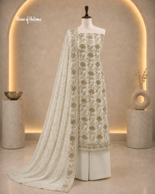 Gold Embellished Georgette 4 Piece Asian Occasionwear Suit