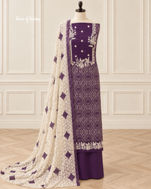Viscose (Lilan) 3 Piece Suit with Chikankari Chiffon Dupatta