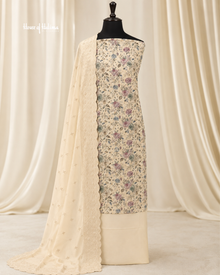 Schiffli Embroidered Alpine 3 Piece Asian Suit