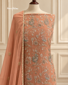4 Piece Unstitched Georgette Embroidered Suit – Heavy Embellished Wedding & Occasion Wear