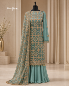 Embellished Shisha Silk 4 Piece Asian Occasionwear Suit