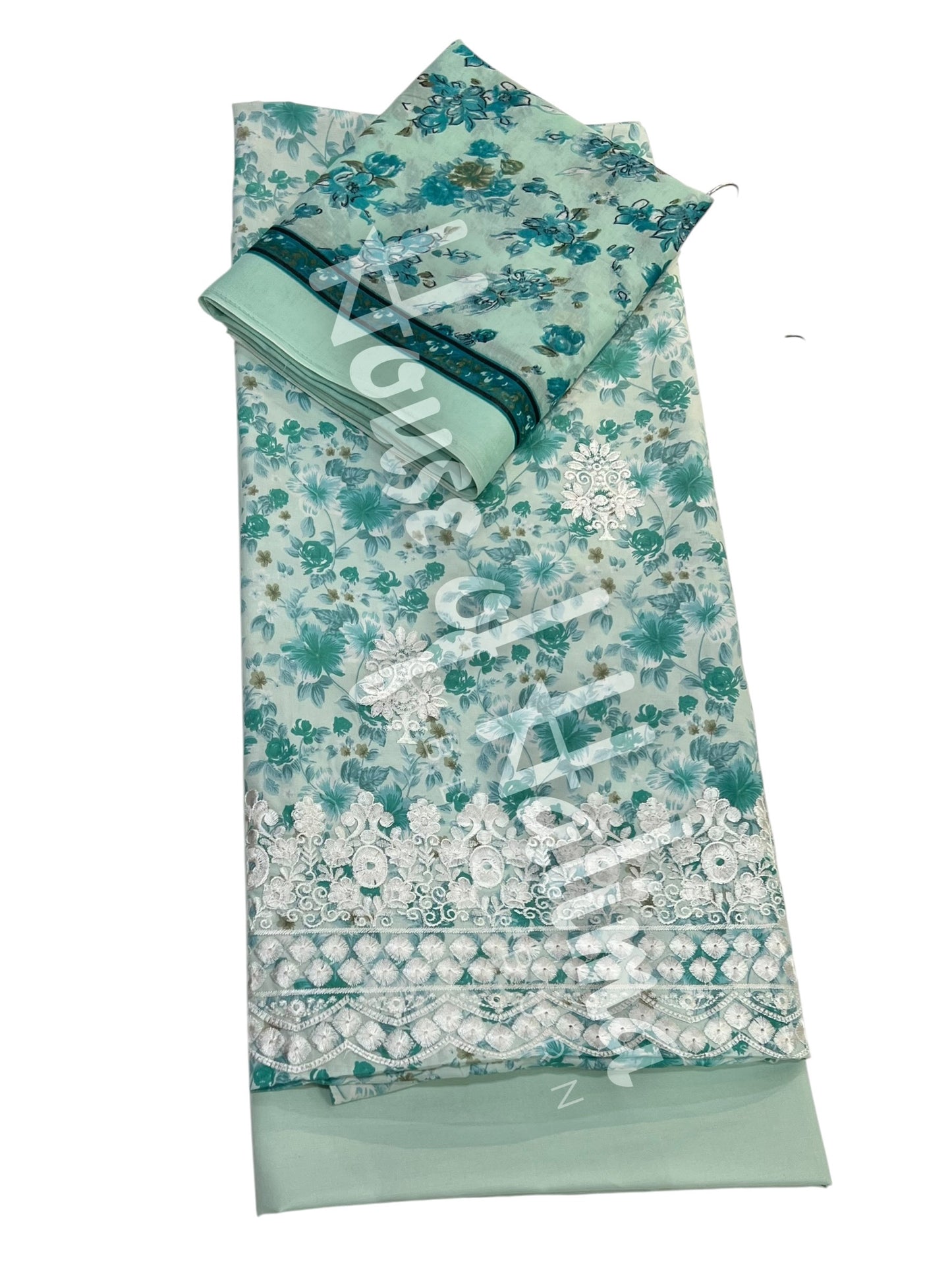 Embroidered cotton lawn 3pcs