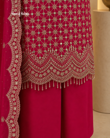 Gold Embellished Georgette 4 Piece Asian Occasionwear Suit