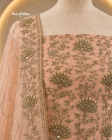 Gold Embellished Georgette 4 Piece Asian Occasionwear Suit