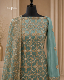 Embellished Shisha Silk 4 Piece Asian Occasionwear Suit