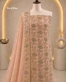 Gold Embellished Georgette 4 Piece Asian Occasionwear Suit