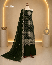Gold Embellished Georgette 4 Piece Asian Occasionwear Suit
