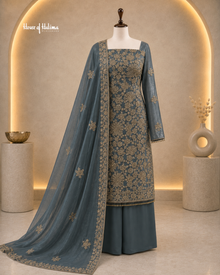 Heavily Embellished Shisha Silk 4 Piece Asian Occasionwear Suit