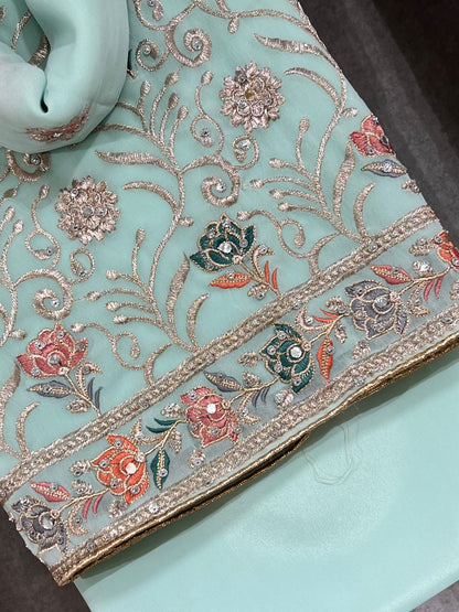 Embroidered georgettes 4pcs