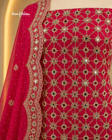 Gold Embellished Georgette 4 Piece Asian Occasionwear Suit