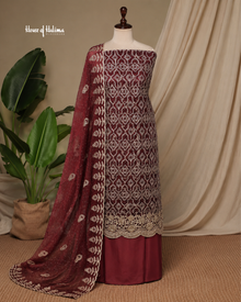 Heavily Embroidered Shisha Silk 4 Piece Asian Occasionwear Suit