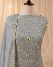 Embellished Georgette 4 Piece Asian Occasionwear Suit (3276)