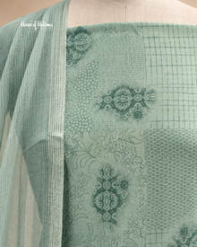 French Crepe Floral Border 3-Piece Unstitched Suit