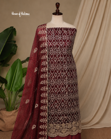 Heavily Embroidered Shisha Silk 4 Piece Asian Occasionwear Suit